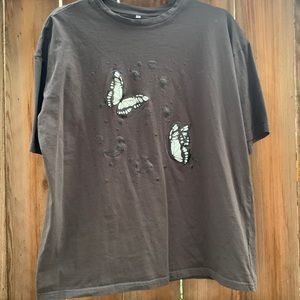 Grey SHEIN Butterfly-Outer Space T-Shirt